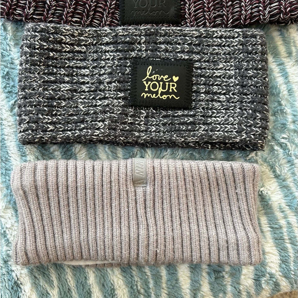 Love Your Melon  Beanie and Headband Trio - Maroon and Gray - Picture 2 of 8